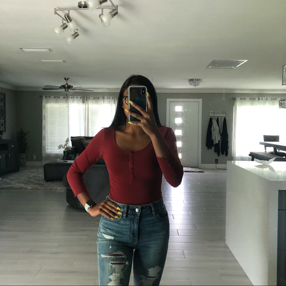 Maroon bodysuit